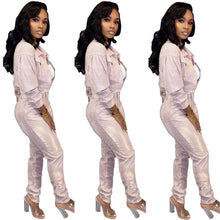 Load image into Gallery viewer, Sequin Glitter 2 Piece Set Women&#39;s Suit Single-breasted Jacket Top and Long Pants Sexy Club Outfits Matching Sets Ensemble Femme