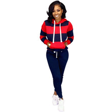 Load image into Gallery viewer, Plus Size 2 Piece Set Women Hooded Tracksuit Crop Sweatshirt Top and Pants Set Autumn Sport Suit Women Casual Two Piece Sets