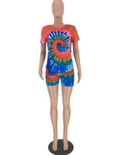 Load image into Gallery viewer, Print Women Short Two Piece Set Top and Shorts Set Summer Tracksuit Streetwear Sweat Suit Women Set Casual 2 Pieces Outfit