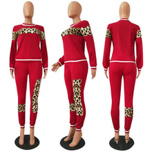 Load image into Gallery viewer, Leopard Camouflage Two Pieces Set Women&#39;s Sports Suit Long Sleeve Sweatshirt and Sweatpants Casual Tracksuit Jogging Femme
