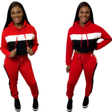 Load image into Gallery viewer, Hooded Tracksuit Women Two Piece Set Top and Pants Streetwear Jogger Set Women Sport Suit Casual 2 Piece Matching Women Sets