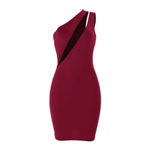 Load image into Gallery viewer, Sexy One Shoulder Black Bodycon Mini Dress Women Clothes Sleeveless Hollow Out Elegant Night Club Bandage Party Dresses Female