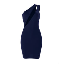 Load image into Gallery viewer, Sexy One Shoulder Black Bodycon Mini Dress Women Clothes Sleeveless Hollow Out Elegant Night Club Bandage Party Dresses Female