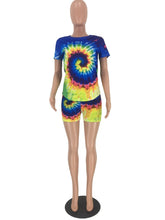 Load image into Gallery viewer, Print Women Short Two Piece Set Top and Shorts Set Summer Tracksuit Streetwear Sweat Suit Women Set Casual 2 Pieces Outfit