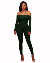 Load image into Gallery viewer, New Women Elegant Winter Jumpsuits Knitted Ribbed Long Sleeve Off Shoulder Casual Rompers Sexy Club Wear Bodycon Jumpsuit