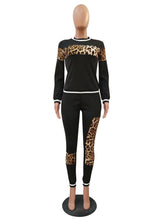 Load image into Gallery viewer, Leopard Camouflage Two Pieces Set Women&#39;s Sports Suit Long Sleeve Sweatshirt and Sweatpants Casual Tracksuit Jogging Femme