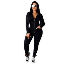 Load image into Gallery viewer, Neon Green Orange Women Two Piece Sets Long Sleeve Zipper Hooded Sweatshirt Tops and Tight Pants Female Jogger Casual Sweatsuit