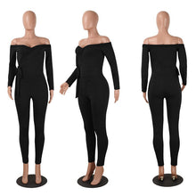 Load image into Gallery viewer, Winter Women Off Shoulder Party Bodycon Jumpsuit Elegant Skinny Slim Sexy Jumpsuit One Piece Long Sleeve Rompers Womens Jumpsuit