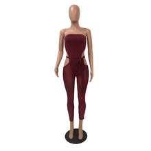 Load image into Gallery viewer, Sexy Strapless Backless Bodycon Bandage Jumpsuit Women Cut Out Skinny Ankle-length Pants Romper Party Club One Piece Overalls