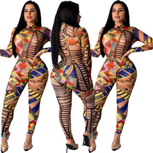 Load image into Gallery viewer, Women Sexy Print Two Piece Set Top and Pants Set Suit Fall Festival Clothing Christmas Party Club 2 Piece Outfits for Women Set