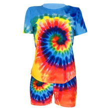 Load image into Gallery viewer, Print Women Short Two Piece Set Top and Shorts Set Summer Tracksuit Streetwear Sweat Suit Women Set Casual 2 Pieces Outfit