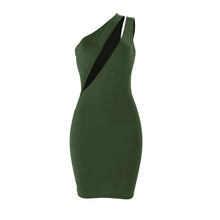 Load image into Gallery viewer, Sexy One Shoulder Black Bodycon Mini Dress Women Clothes Sleeveless Hollow Out Elegant Night Club Bandage Party Dresses Female