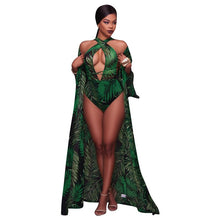 Load image into Gallery viewer, Women Two Piece Dresses Floral Print Chiffon Summer Beach Dress Boho Halter Sexy V-Neck Beachwear Dresses Sundresses Vestidos