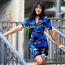 Load image into Gallery viewer, Streetwear Summer Short Rompers Womens Jumpsuit Camouflage Print Bodycon Romper Casual Playsuit Zipper Plus Size Female Overalls