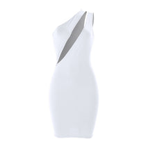 Load image into Gallery viewer, Sexy One Shoulder Black Bodycon Mini Dress Women Clothes Sleeveless Hollow Out Elegant Night Club Bandage Party Dresses Female