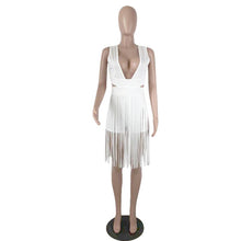 Load image into Gallery viewer, Backless Tassel Sexy Bodycon Bandage Dress Women Deep V-neck Sleeveless Party Night Club Summer Beach Dress XXXL
