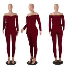 Load image into Gallery viewer, Winter Women Off Shoulder Party Bodycon Jumpsuit Elegant Skinny Slim Sexy Jumpsuit One Piece Long Sleeve Rompers Womens Jumpsuit
