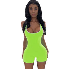 Load image into Gallery viewer, Fitness Casual Sporty Biker Playsuit Women Sleeveless Bodycon Rompers Womens Jumpsuit Shorts Jogging Suit Sportswear