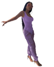 Load image into Gallery viewer, Neon Two Piece Set Top and Pants Tracksuit Women Festival Clothing Bodysuit Cargo Pants Mesh Summer 2 Piece Sexy Club Outfits