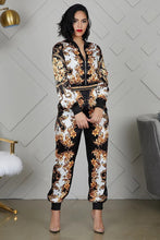 Load image into Gallery viewer, Floral Print Rompers Womens Jumpsuit Sexy Front Zipper Long Sleeve Overalls One Piece Outfits Christmas Club Party Jumpsuit