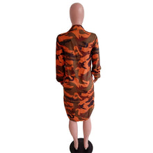 Load image into Gallery viewer, Autumn Long Shirt Dress Women Long Sleeve Camouflage Print Knee Length Casual Dresses Streetwear Button Oversize T Shirt Dress