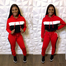 Load image into Gallery viewer, Hooded Tracksuit Women Two Piece Set Top and Pants Streetwear Jogger Set Women Sport Suit Casual 2 Piece Matching Women Sets