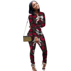 Plus Size Casual Women Set Tracksuit 2 Piece Set Outfits Camo Sweatshirt Sweat Suits Women Matching Two Piece Set Top and Pants