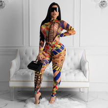 Load image into Gallery viewer, Women Sexy Print Two Piece Set Top and Pants Set Suit Fall Festival Clothing Christmas Party Club 2 Piece Outfits for Women Set