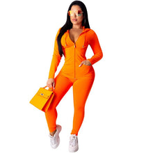 Load image into Gallery viewer, Autumn Casual Tracksuit Two Piece Set Women&#39;s Suit Zipper Hooded Jacket Top and Pants Leggings Sportswear Jogger 2 Piece Outfits