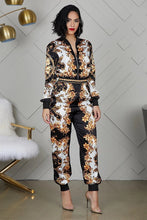 Load image into Gallery viewer, Floral Print Rompers Womens Jumpsuit Sexy Front Zipper Long Sleeve Overalls One Piece Outfits Christmas Club Party Jumpsuit