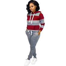 Load image into Gallery viewer, Plus Size 2 Piece Set Women Hooded Tracksuit Crop Sweatshirt Top and Pants Set Autumn Sport Suit Women Casual Two Piece Sets