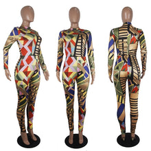 Load image into Gallery viewer, Women Sexy Print Two Piece Set Top and Pants Set Suit Fall Festival Clothing Christmas Party Club 2 Piece Outfits for Women Set