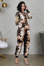 Load image into Gallery viewer, Floral Print Rompers Womens Jumpsuit Sexy Front Zipper Long Sleeve Overalls One Piece Outfits Christmas Club Party Jumpsuit