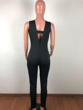 Load image into Gallery viewer, Black Sexy Bodycon Jumpsuits for Women Summer Sleeveless Rhinestone Club Party Skinny Rompers Womens Jumpsuit Female Overalls