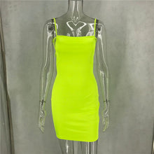 Load image into Gallery viewer, Women Sleeveless Sexy Summer Mini Dress Bandage Backless Bodycon Dress Neon Green Elegant Night Club Party Short Mini Dresses