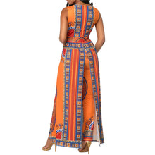 Load image into Gallery viewer, Dashiki Ethnic African Print Jumpsuit Sexy Romper Women V-neck Sleeveless Indie Folk Overalls Elegant Orange One Piece Jumpsuit