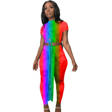 Load image into Gallery viewer, Casual Women Two Piece Set Top and Calf Length Pants Set Summer Tracksuit Sweat Suit Tie Dye Print Women 2 Piece Set Outfits