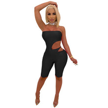 Load image into Gallery viewer, Sexy Cut-Out Strapless Tube Jumpsuit Shorts Playsuits Women Sleeveless Casual Fitness Summer Bodycon Romper Club Party Bodysuits