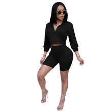 Load image into Gallery viewer, Two Piece Set Summer Tracksuit Women Crop Top and Shorts Set Casual Sportwear 2 Piece Outfits for Women Sweat Suits