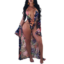 Load image into Gallery viewer, New Summer Maxi Dress Beach Wear 2 Pieces Dresses Women Print Floral Deep V Neck Hollow Out Sexy Bohemia Sundresses