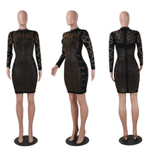 Load image into Gallery viewer, Rhinestone Bodycon Mini Dress Women Winter Long Sleeve Elegant Embellished Celebrity Evening Party Dress NightClub Dresses