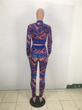 Load image into Gallery viewer, Printed Two Piece Tracksuit Set Top and Pants Jogging Sweat Suits Streetwear Casual 2 Piece Outfits