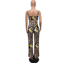 Load image into Gallery viewer, Geometic Print Sexy Two Piece Set Summer Outfits Strapless Crop Top and Pants Set Club Party Matching 2 Piece Set Women Jumpsuit