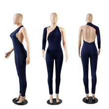 Load image into Gallery viewer, Sexy One Shoulder Long Sleeve Bodycon Jumpsuit Women Autumn Winter Hollow Out One Piece Clubwear Party Rompers Womens Jumpsuit