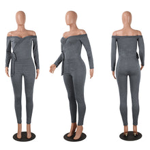 Load image into Gallery viewer, Winter Women Off Shoulder Party Bodycon Jumpsuit Elegant Skinny Slim Sexy Jumpsuit One Piece Long Sleeve Rompers Womens Jumpsuit