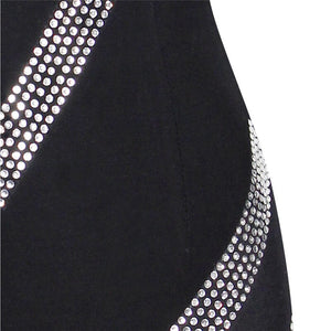 Rhinestone Long Sleeve Sexy Party Dresses Women Elegant Luxury V Neck Slim Black Bodycon Mini Dress Night Club Dress Vestidos