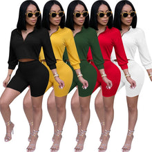 Load image into Gallery viewer, Two Piece Set Summer Tracksuit Women Crop Top and Shorts Set Casual Sportwear 2 Piece Outfits for Women Sweat Suits