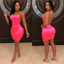 Load image into Gallery viewer, Women Sleeveless Sexy Summer Mini Dress Bandage Backless Bodycon Dress Neon Green Elegant Night Club Party Short Mini Dresses