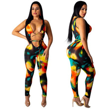 Load image into Gallery viewer, Hollow Out Bodycon Sexy Jumpsuit Women Sleeveless Skinny Print Club Pants Rompers Womens Jumpsuit Summer Party Playsuit Overall