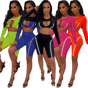 Women Striped Two Piece Sets Buckle Crop Top and Shorts Set Summer Tracksuit Streetwear Sweat Suit Club Wear 2 Pieces Outfits